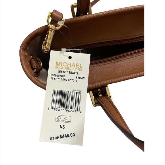 Michael Kors Tote Bag Jet Set Travel Extra-Small Logo Top-Zip - Picture 9 of 16